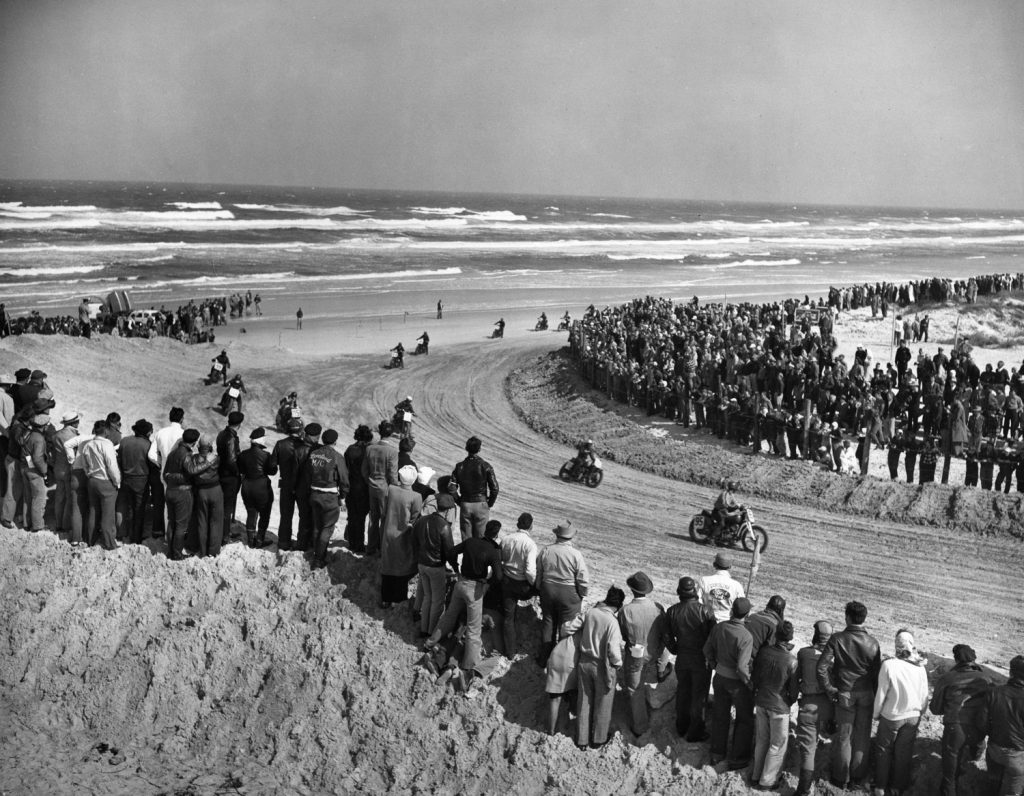 Vintage beach racing photograph used as inspiration for Telluride field notes